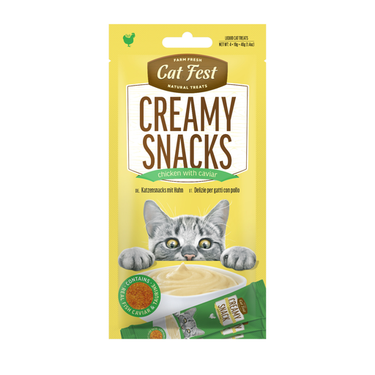Cat Fest Creamy Snacks-Chicken With Caviar 4x10g